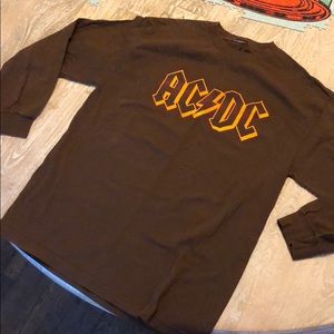 Vintage AC/DC long sleeve brown shirt medium large